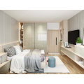 Modern PVC Finish Wooden Closet Furniture Bedroom Wardrobe with E1 Standard